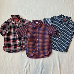 Lot of 3 - 4T Short-Sleeve Plaid Button-Down Shirts